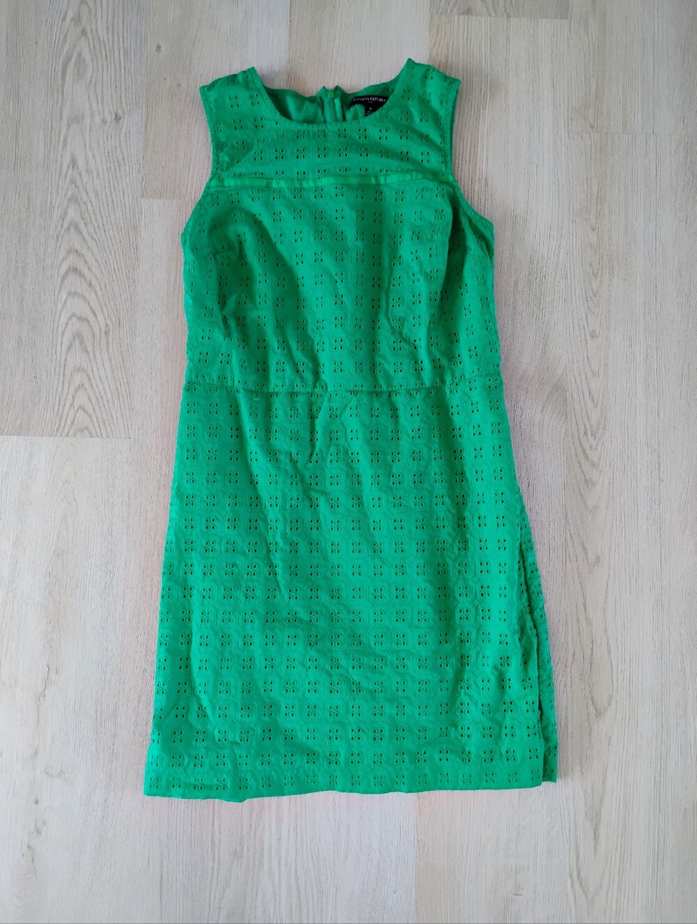 Banana Republic Bright Green Eyelet Mini Dress